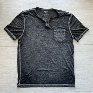 Express Burnout V-Neck Button Shirt